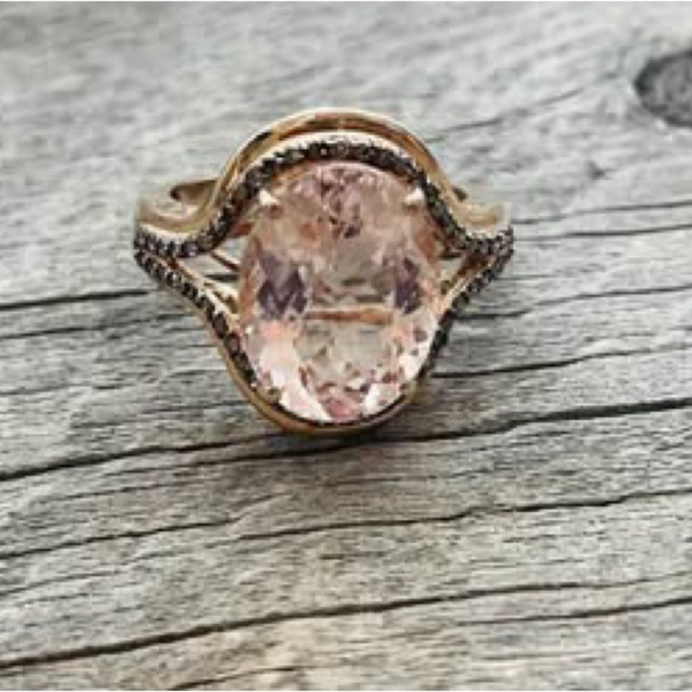 14k rose gold 9.81 ct oval morganite ring